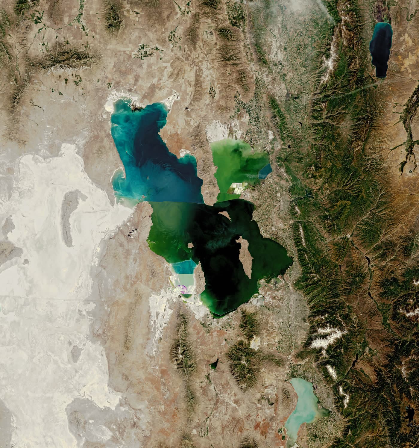 Great Salt Lake from orbit, June 1985
